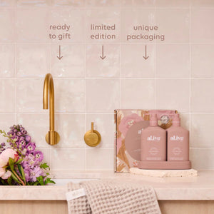 Wash & Lotion Duo + Waffle Towel Gift Set - Raspberry Blossom & Juniper
