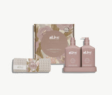 Load image into Gallery viewer, Wash &amp; Lotion Duo + Waffle Towel Gift Set - Raspberry Blossom &amp; Juniper