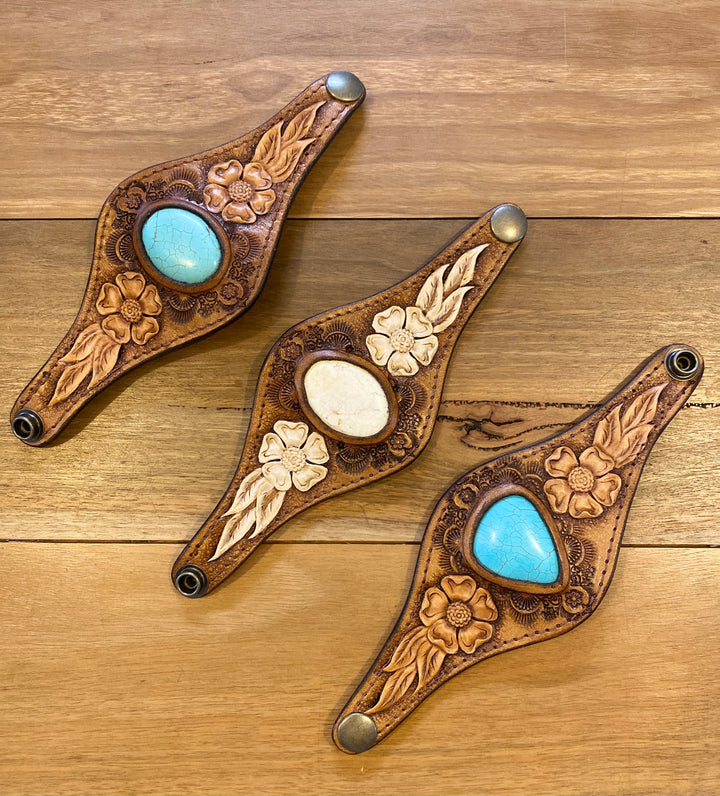 Buffalo Girl ~ Desert Bloom Cuff with Turquoise Two Tone