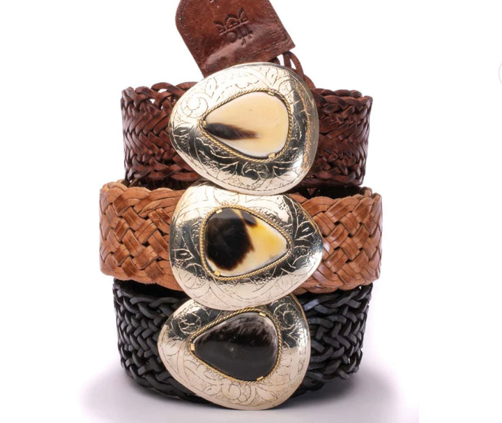 Marrakesh Wide Belt Teardrop Bone