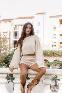 Lora Knit Shorts - Beige