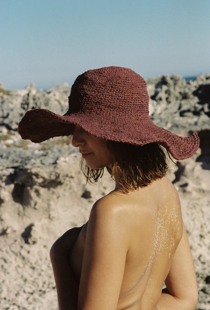 Janis Wide Brim Hat // Merlot