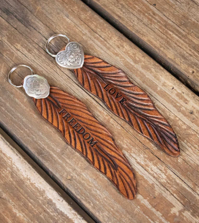Rustic Eagle Feather Key Ring