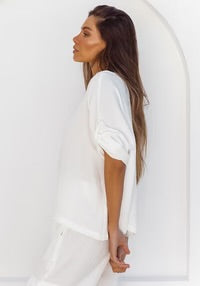 Slouchy Oversized Top - white