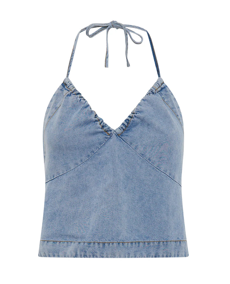 Soft Blue Tencel Halter Top