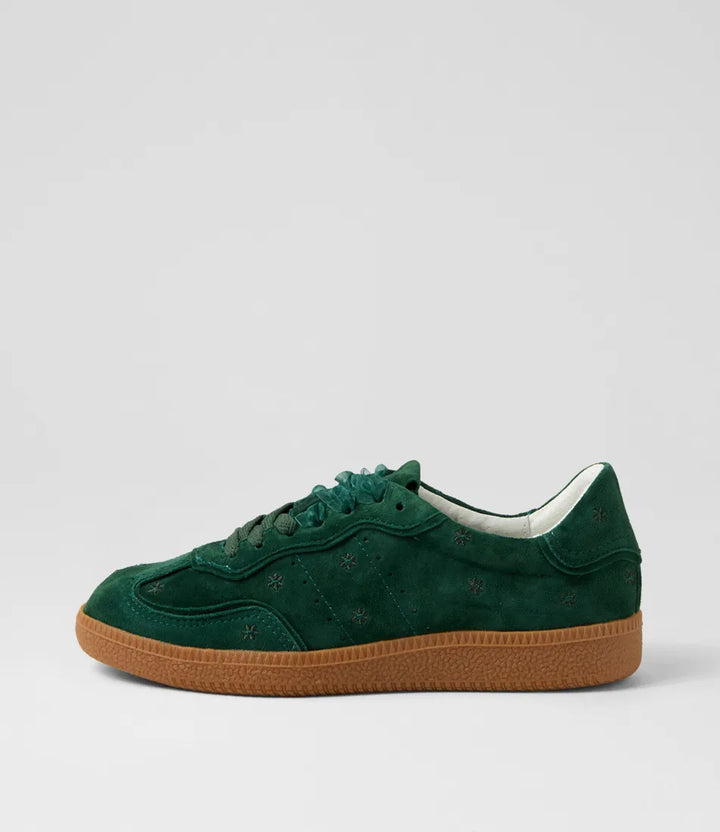 Deelara Green Suede Sneakers