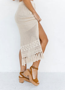 Sheba Deluxe Crochet Skirt Lined ~ Beige