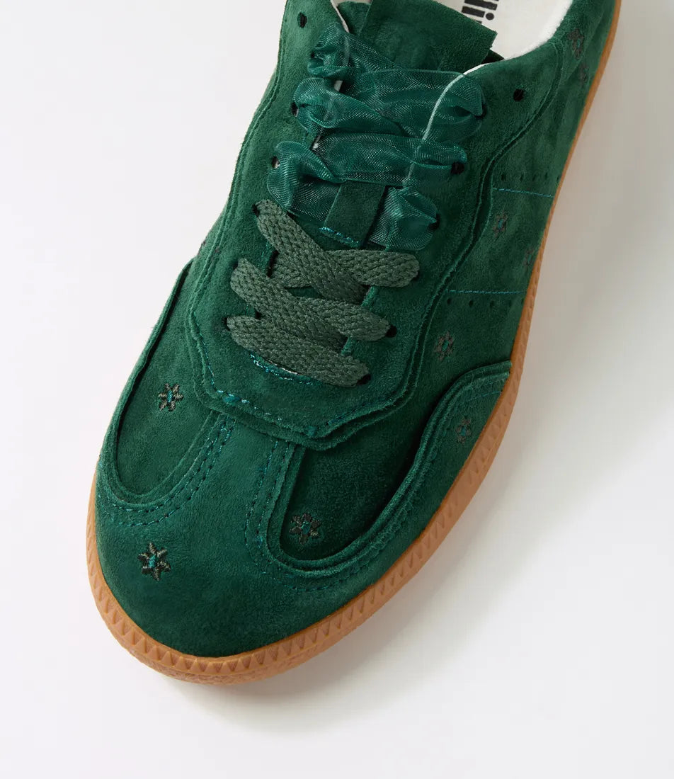 Deelara Green Suede Sneakers