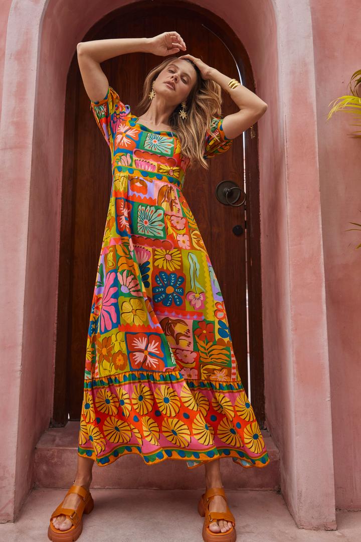 Tarot Midi Dress - Rainbow