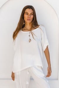 Slouchy Oversized Top - white