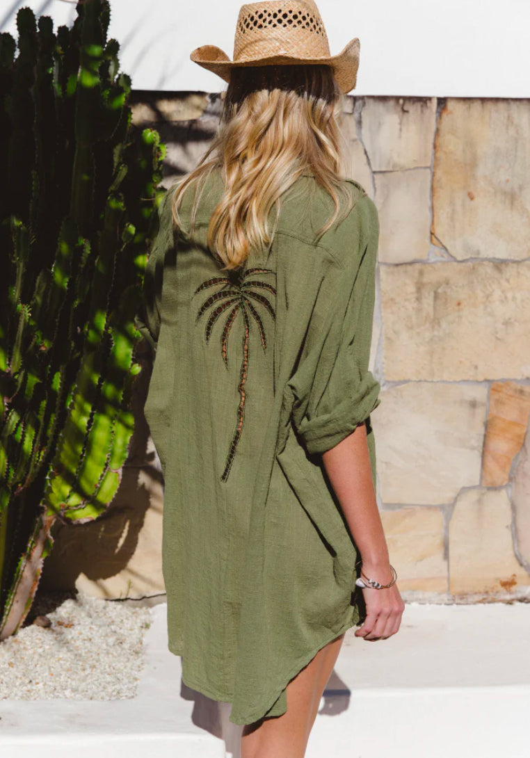 3 Palms Shirt Dress ~ Cactus