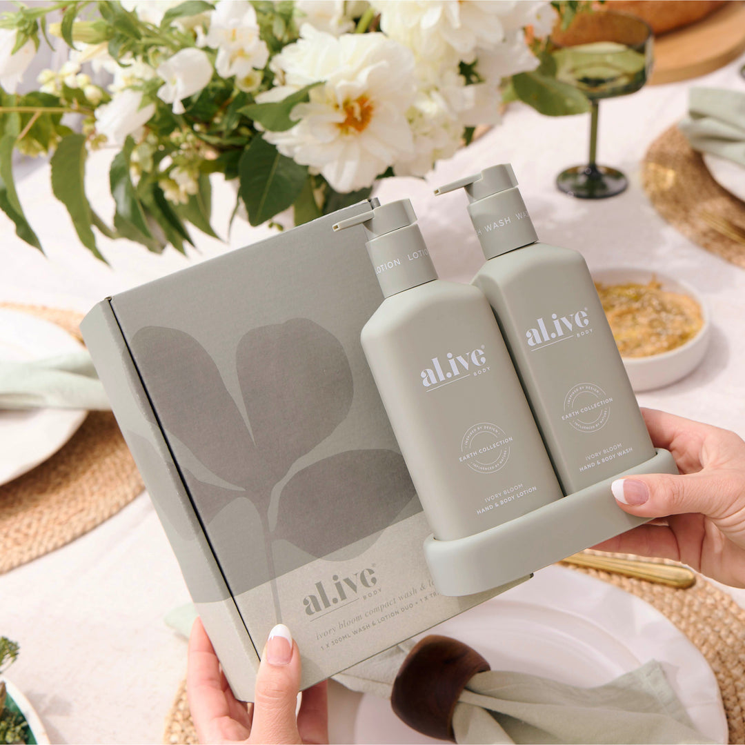 Compact Bathroom Duo Wash & Lotion | Ivory Bloom