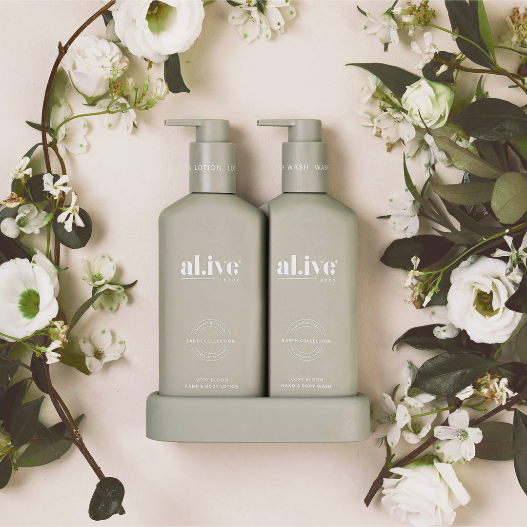 Compact Bathroom Duo Wash & Lotion | Ivory Bloom