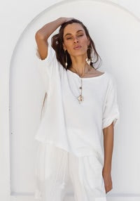 Slouchy Oversized Top - white