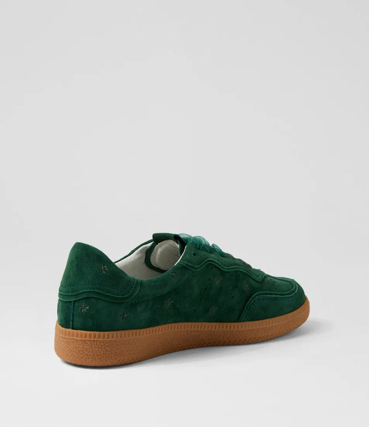 Deelara Green Suede Sneakers