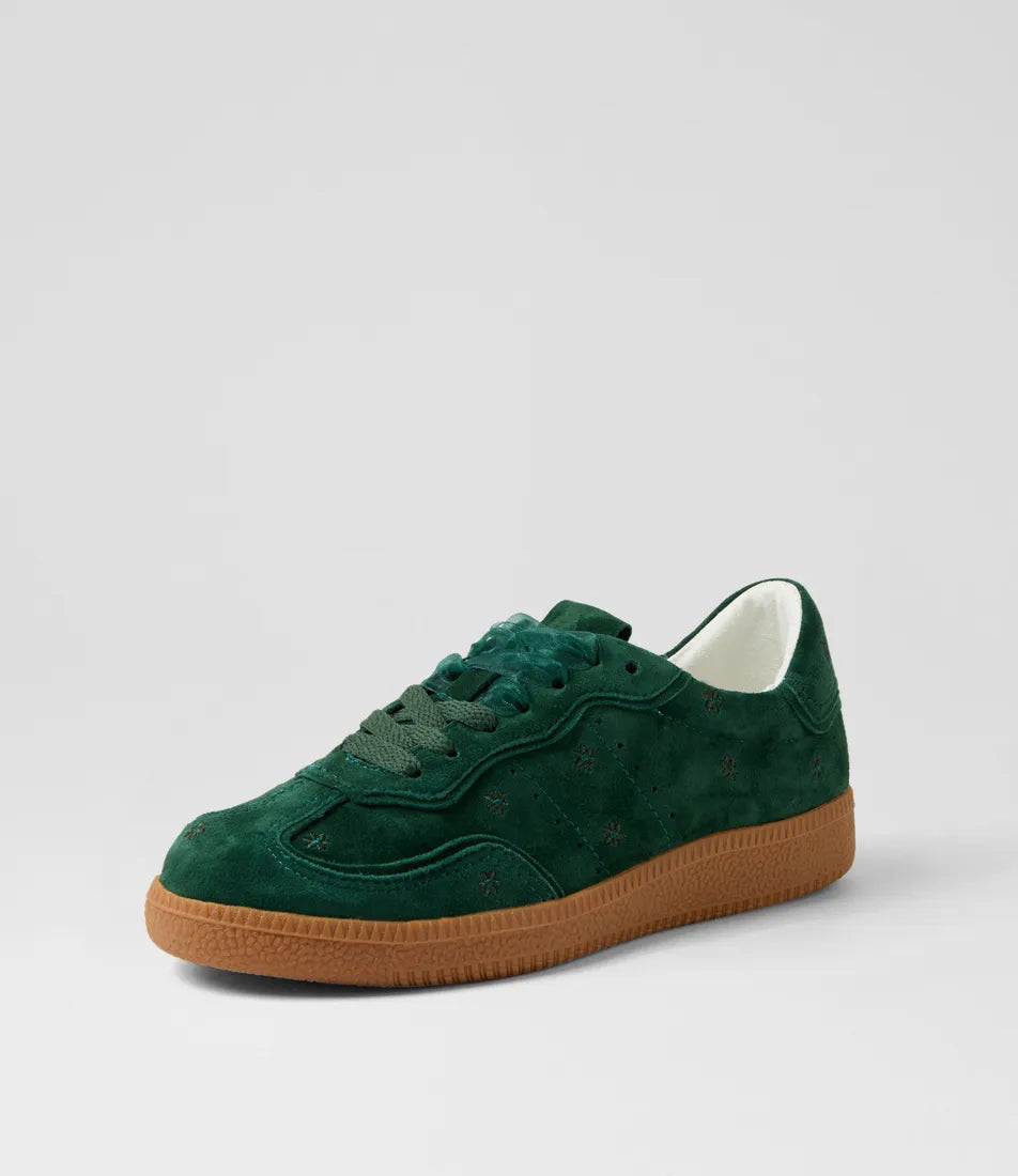 Deelara Green Suede Sneakers