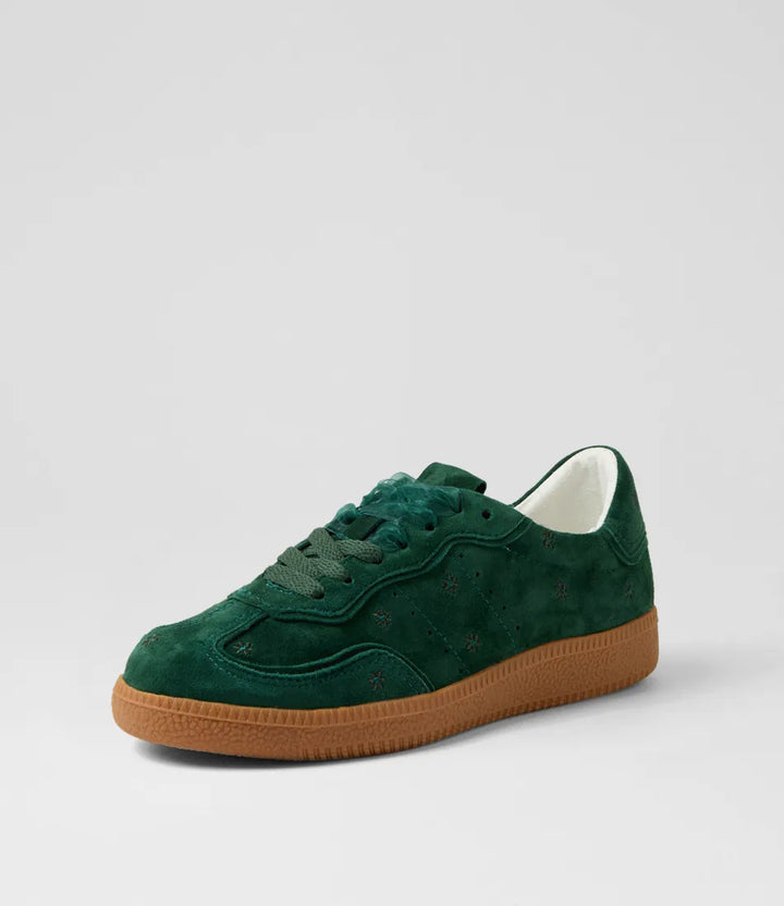Deelara Green Suede Sneakers