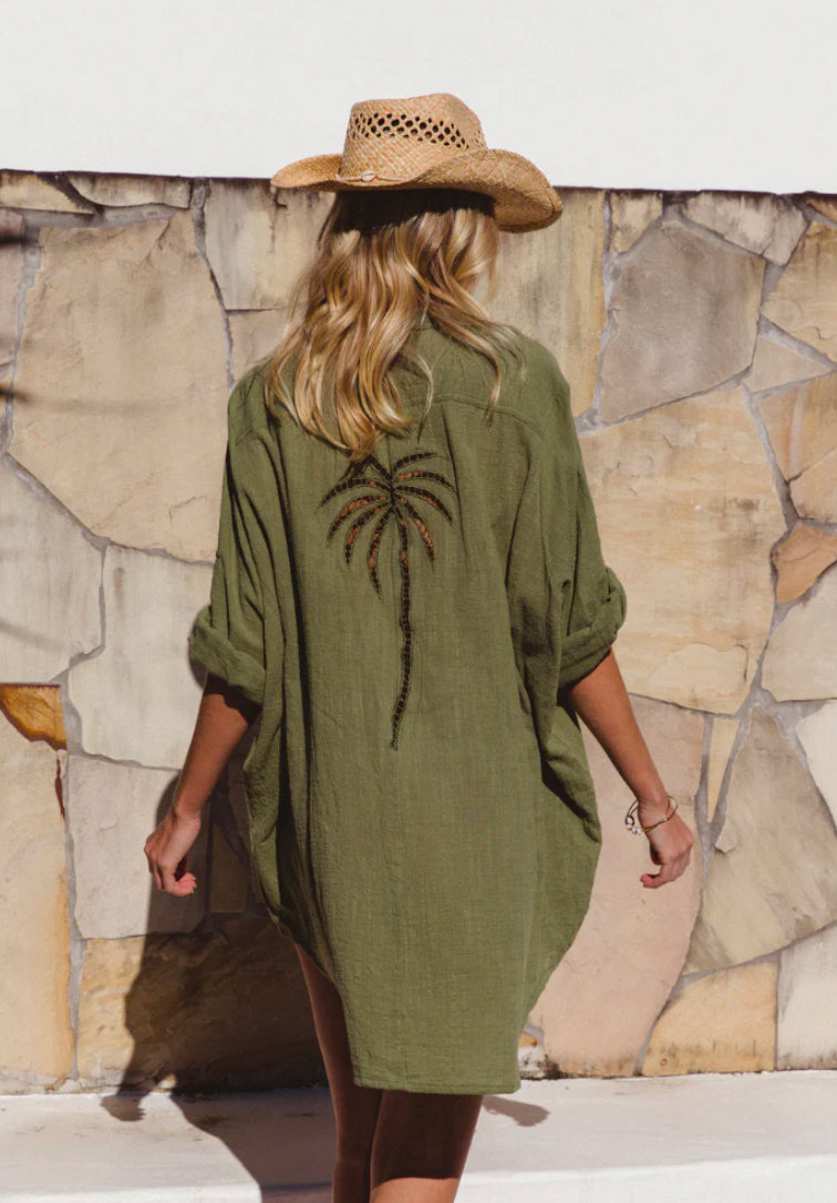 3 Palms Shirt Dress ~ Cactus