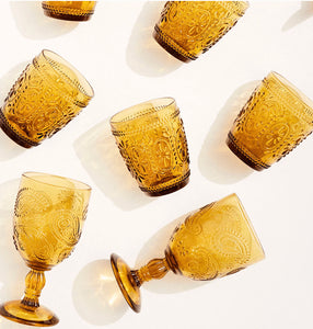 Goblet Glass Set of 2 - Amber