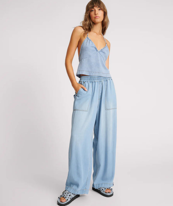 Soft Blue Tencel Halter Top