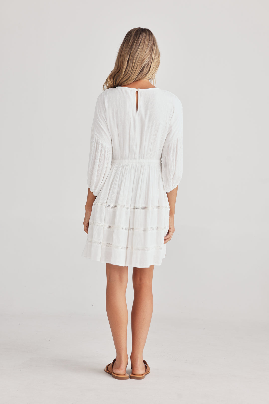 Venus Short Dress Off White Dobby