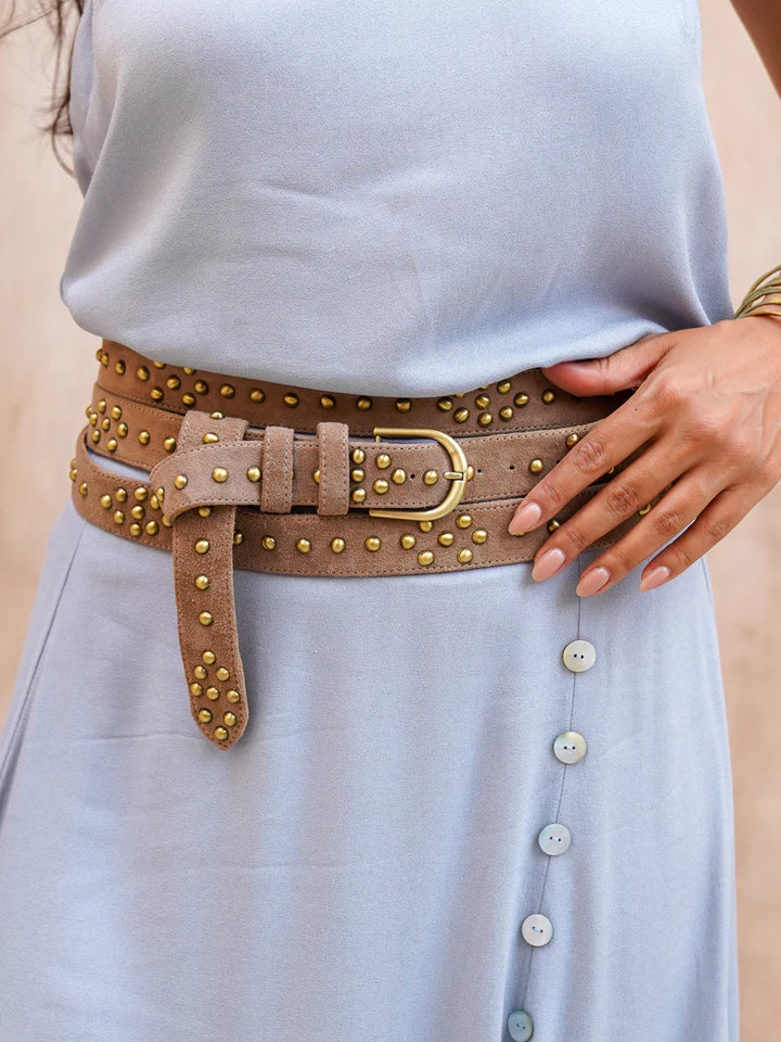 Studded Wrap Belt | Taupe