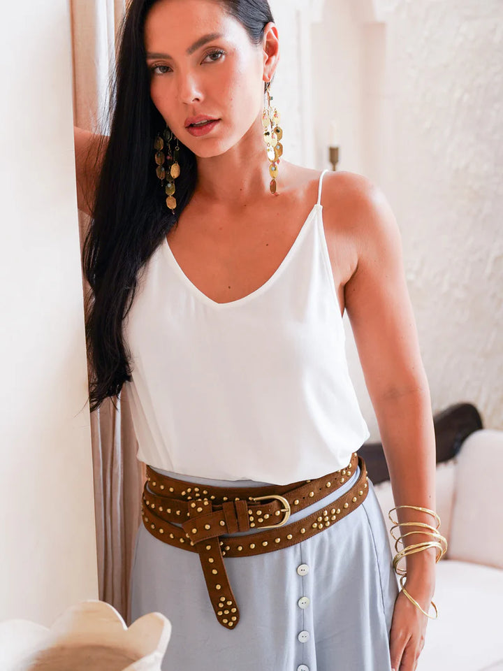 Studded Wrap Belt | Cacao