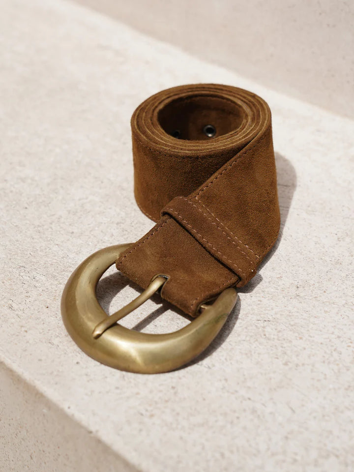 The Classic Suede Belt | Cacao
