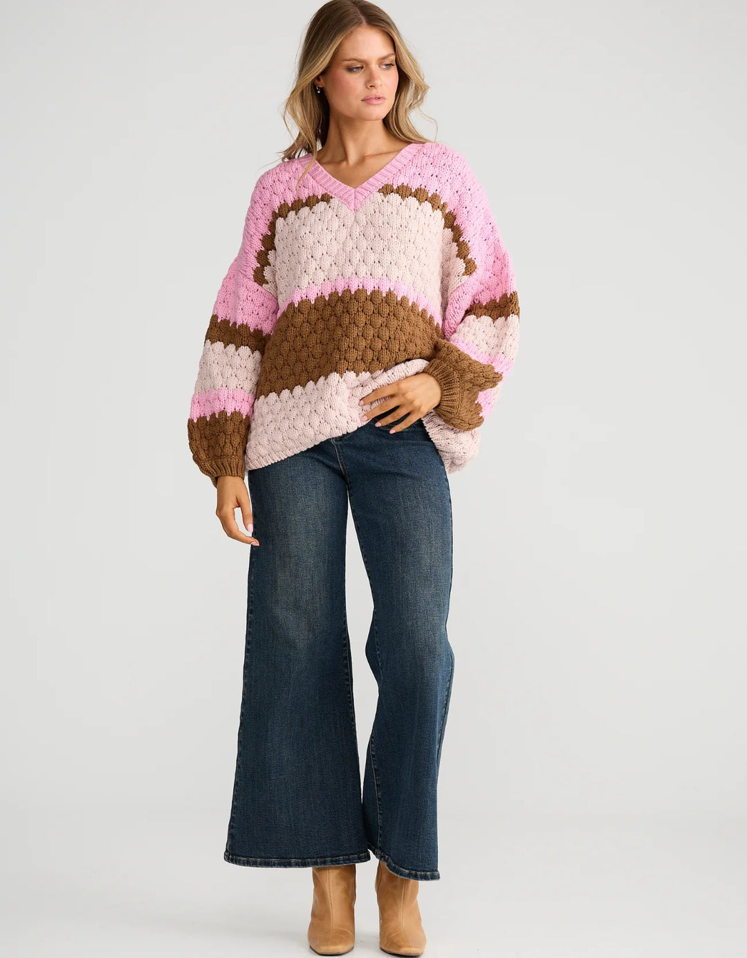 Airlie Knit | Pink Multi Stripe