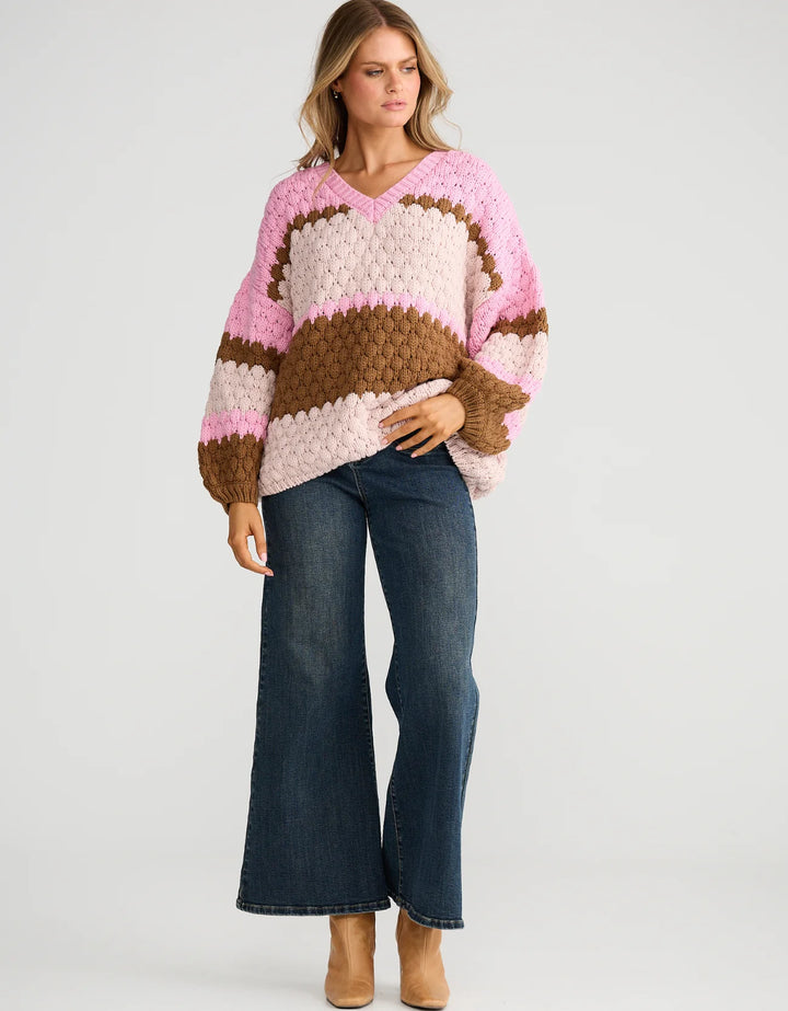 Airlie Knit | Pink Multi Stripe