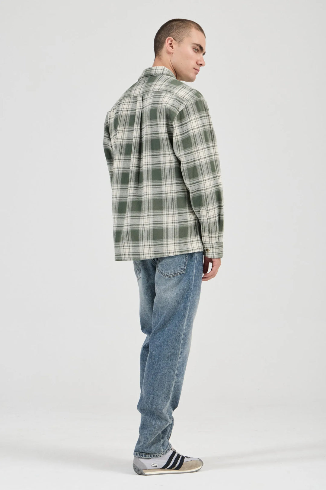 Campus Heavy Check Long Sleeve Shirt - Olive