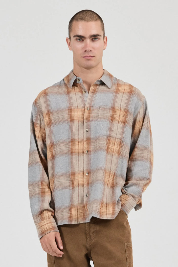 Campus Check Long Sleeve Shirt Dove Grey
