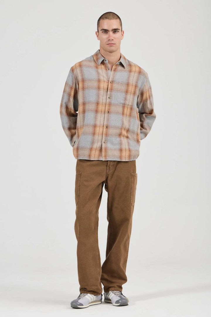 Campus Check Long Sleeve Shirt Dove Grey