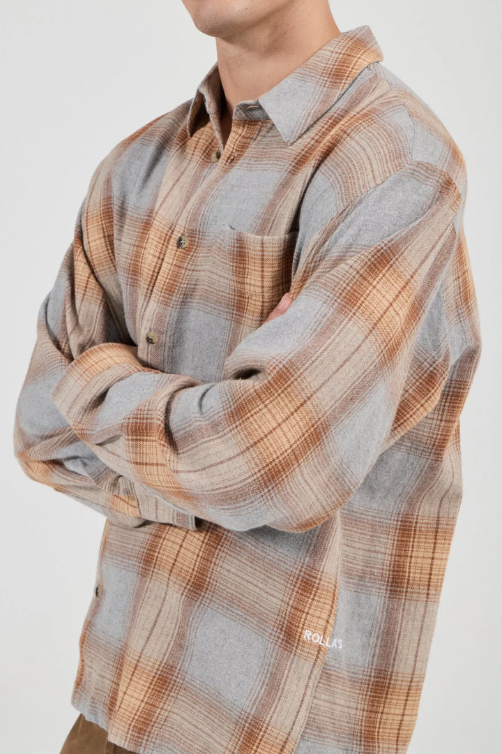 Campus Check Long Sleeve Shirt Dove Grey