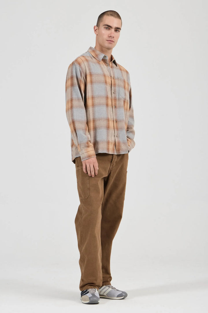 Campus Check Long Sleeve Shirt Dove Grey