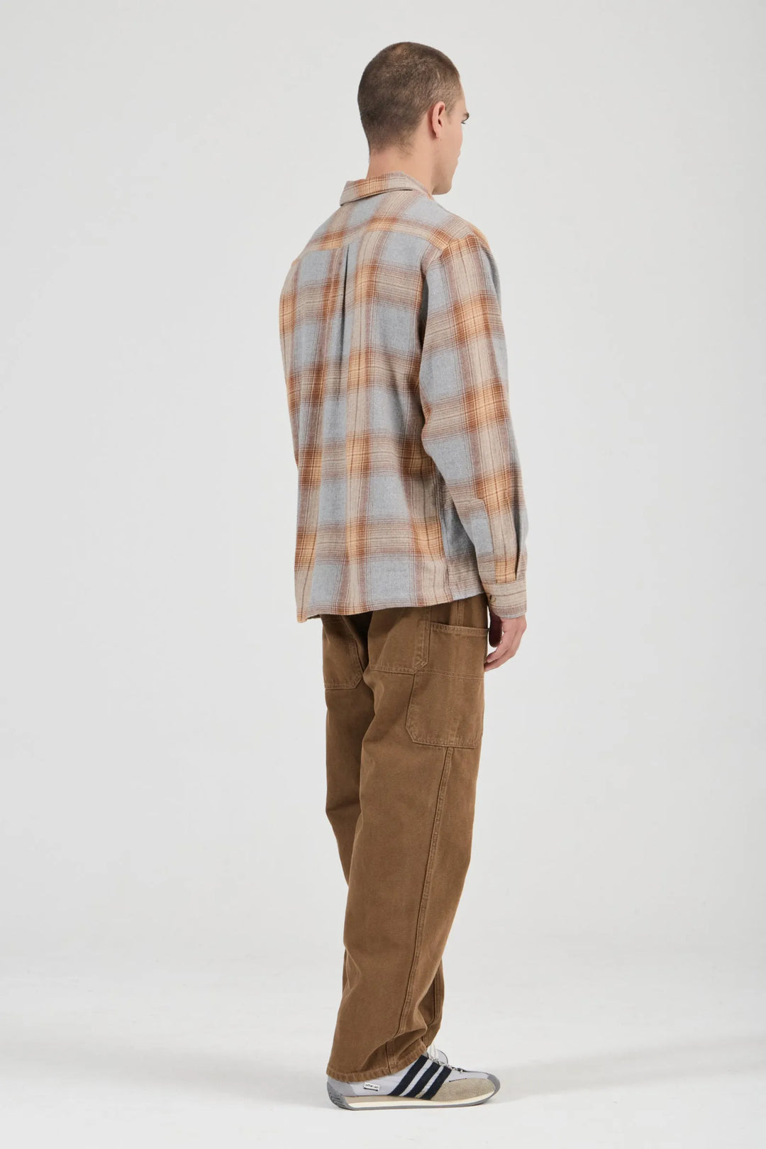 Campus Check Long Sleeve Shirt Dove Grey