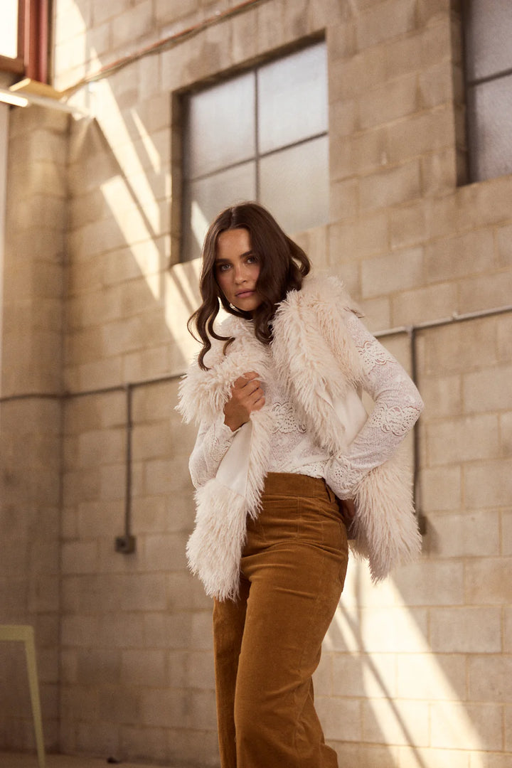 Luna Fur Vest - Beige