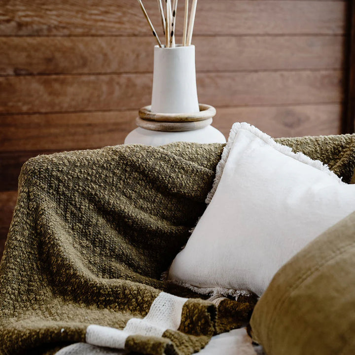 Zen Throw - Olive | White