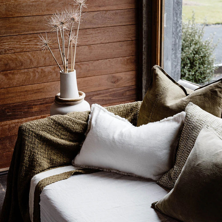 Zen Throw - Olive | White