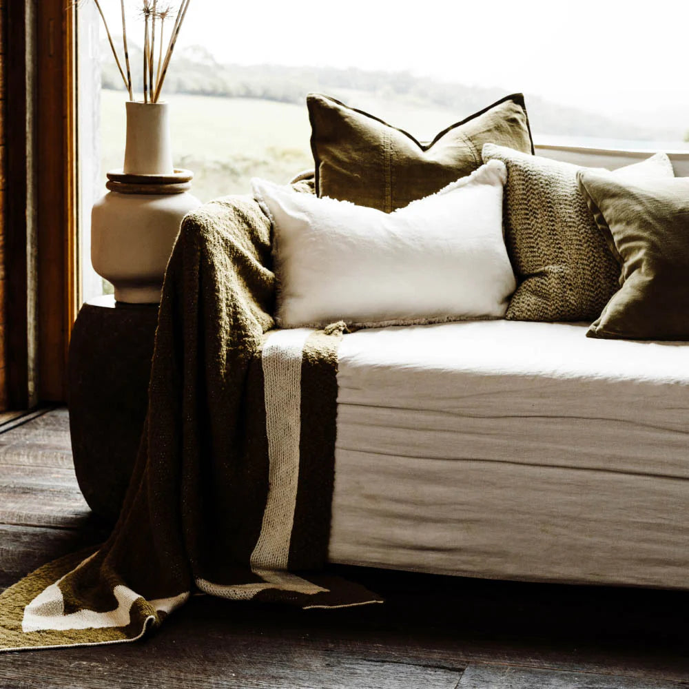 Zen Throw - Olive | White