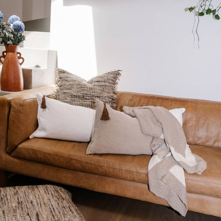 Zen Throw - Natural with Off White Border