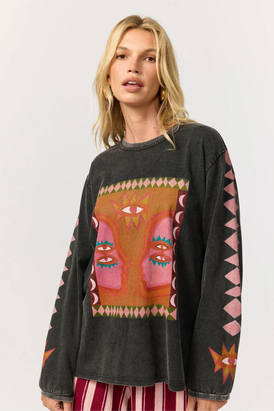 Luna Rosa long sleeve tee in Onyx