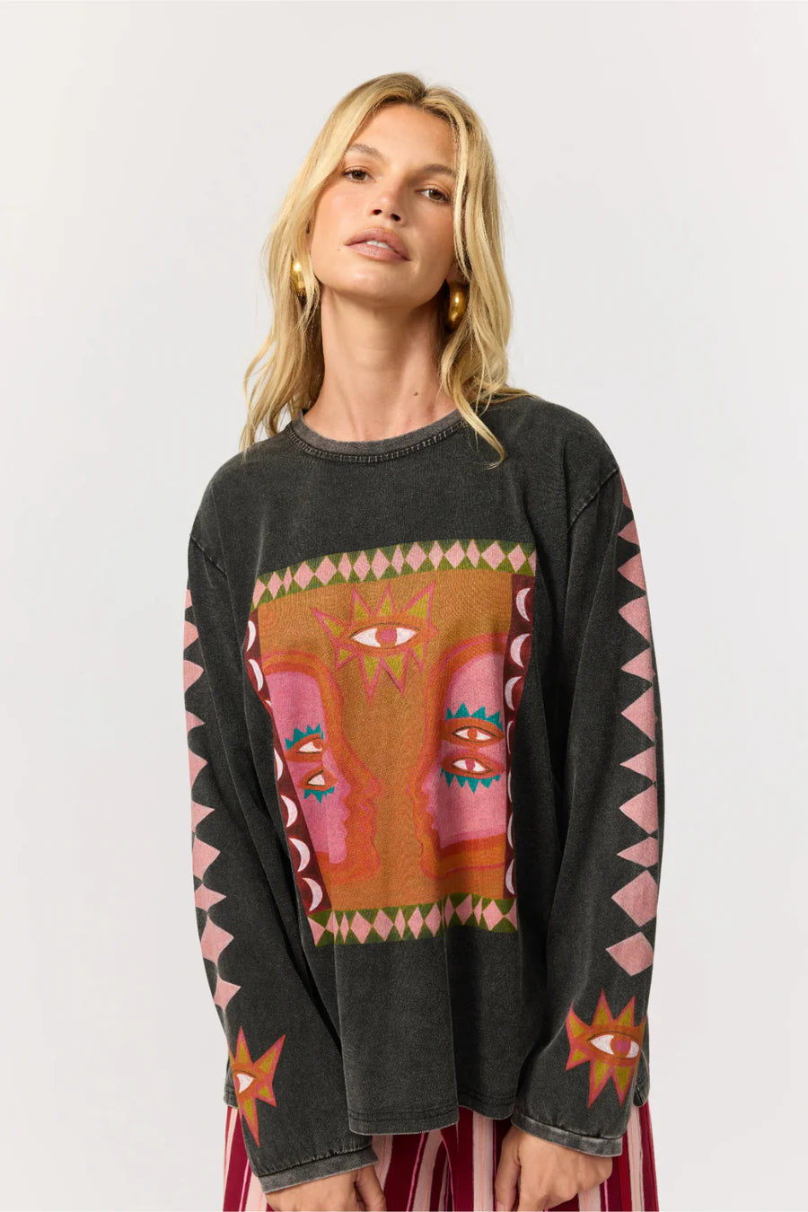 Luna Rosa long sleeve tee in Onyx
