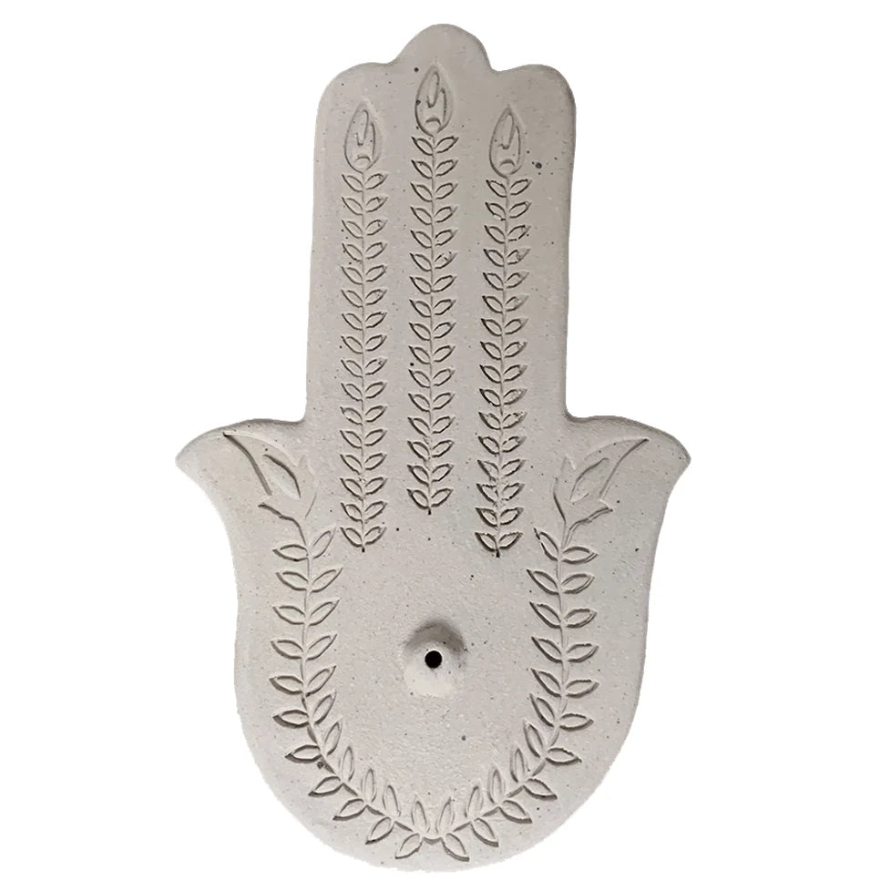 Hamsa Ceramic Palm  Incense Holder