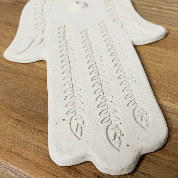 Hamsa Ceramic Palm  Incense Holder