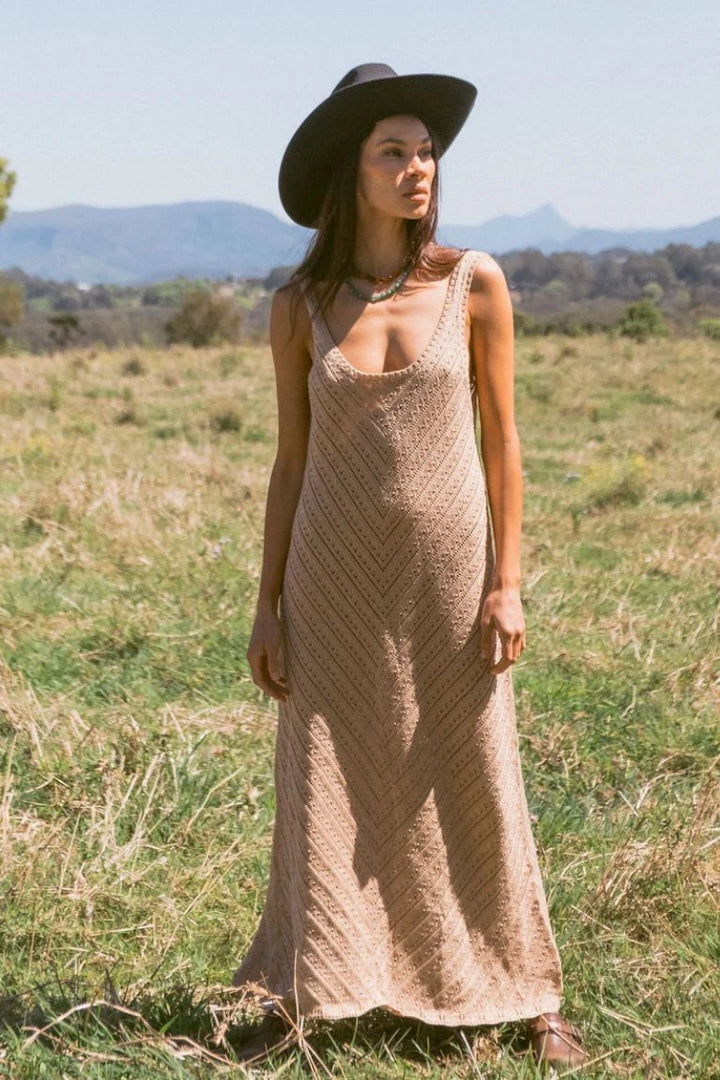 Grace Chevron Maxi - Biscuit