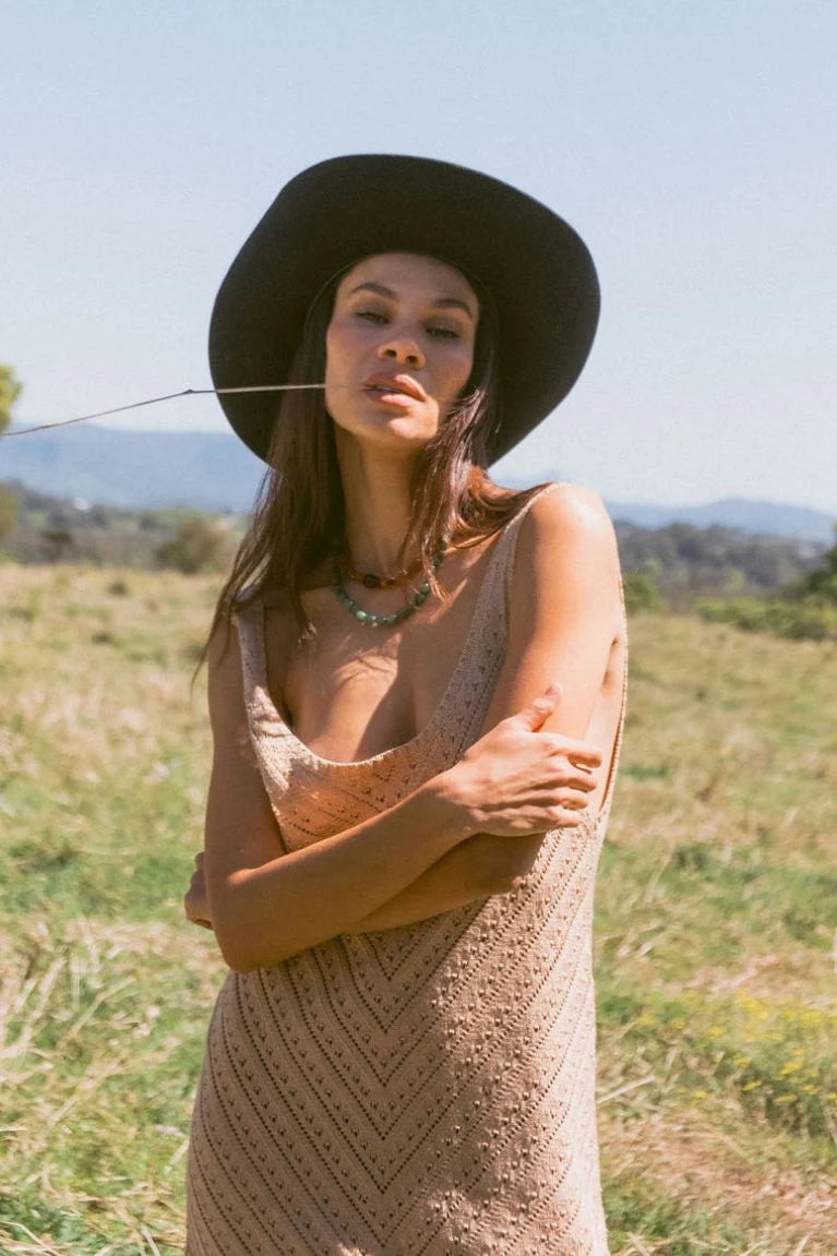 Grace Chevron Maxi - Biscuit
