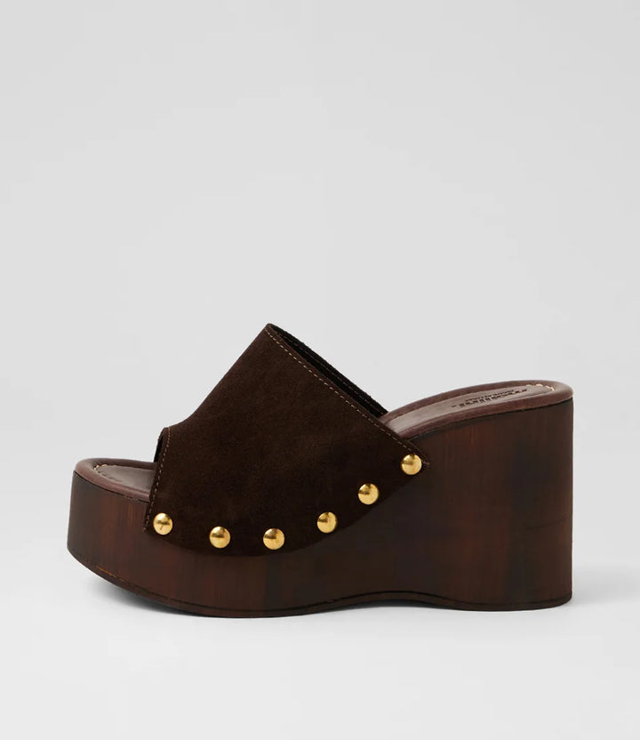 Jaida Dark Brown Suede Sandals