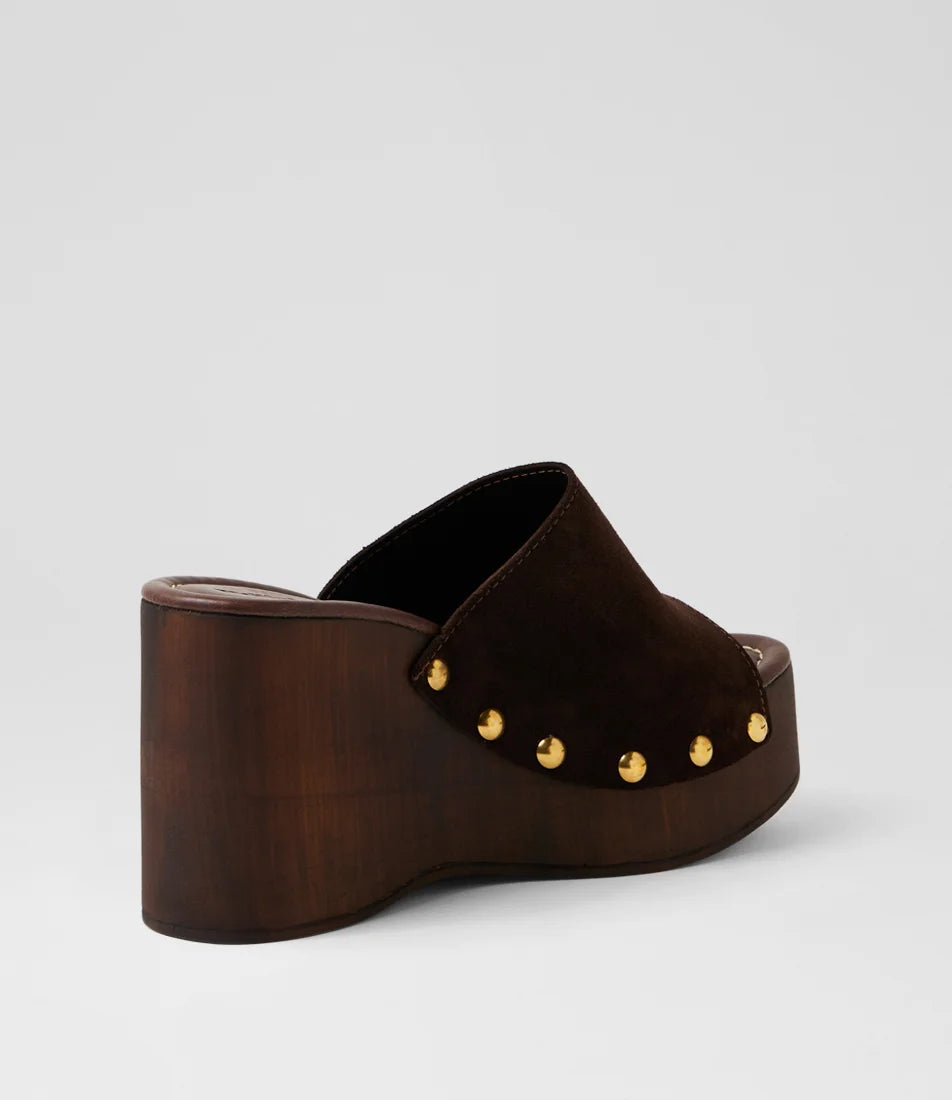 Jaida Dark Brown Suede Sandals