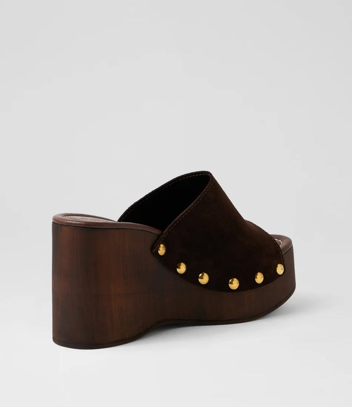 Jaida Dark Brown Suede Sandals